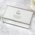 Personalised Any Message Swirls & Hearts Design Mirrored Glass Jewellery Box - Image 5