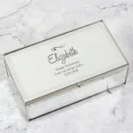 Personalised Any Message Swirls & Hearts Design Mirrored Glass Jewellery Box - Image 6