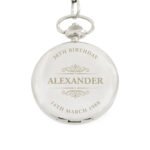 Personalised Any Message Classic Chrome Plated Pocket Fob Watch - Image 4