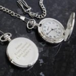 Personalised Any Message Formal Chrome Plated Pocket Fob Watch - Image 2