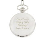 Personalised Any Message Formal Chrome Plated Pocket Fob Watch - Image 5
