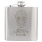 Personalised Sugar Skull Design Stainless Steel Hip Flask - Image 4