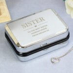 Personalised Sterling Silver Heart Necklace & Chrome Plated Heart Motif Gift Box - Image 2
