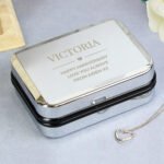 Personalised Sterling Silver Heart Necklace & Chrome Plated Heart Motif Gift Box - Image 5