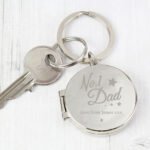 Personalised 'No.1 Dad' Silver Finish Photo Keyring