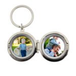 Personalised 'No.1 Dad' Silver Finish Photo Keyring - Image 3