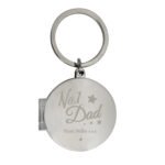 Personalised 'No.1 Dad' Silver Finish Photo Keyring - Image 5