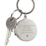Personalised Heart Motif Silver Finish Round Photo Keyring - Image 6