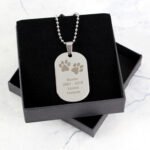 Personalised Paw Prints Motif Stainless Steel Dog Tag Necklace - Image 2
