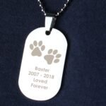 Personalised Paw Prints Motif Stainless Steel Dog Tag Necklace - Image 3