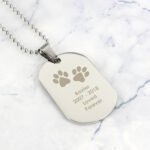 Personalised Paw Prints Motif Stainless Steel Dog Tag Necklace - Image 4