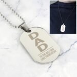 Personalised 'Dad' Silver Stainless Steel Dog Tag Necklace - Image 4