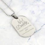 Personalised 'No.1 Daddy' Stars Design Stainless Steel Dog Tag Necklace