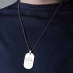 Personalised 'No.1 Daddy' Stars Design Stainless Steel Dog Tag Necklace - Image 3