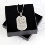 Personalised 'No.1 Dad' Stars Design Stainless Steel Dog Tag Necklace - Image 2