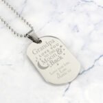 Personalised 'I Love You To The Moon & Back' Stainless Steel Dog Tag Necklace
