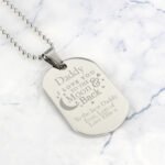 Personalised 'I Love You To The Moon & Back' Stainless Steel Dog Tag Necklace - Image 4