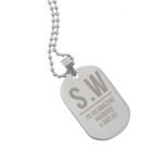 Personalised Initials & Message Stainless Steel Dog Tag Necklace - Image 6