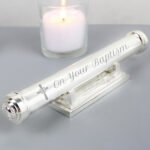 Personalised Any Message Cross Motif Silver Plated Certificate Holder