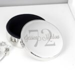 Personalised Birthday Big Age Round Silver Nickel Plated Trinket Box - Image 5