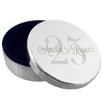 Personalised Birthday Big Age Round Silver Nickel Plated Trinket Box - Image 6