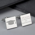 Personalised Graduation Silver Finish Square Cufflinks - Image 3