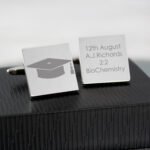 Personalised Graduation Silver Finish Square Cufflinks - Image 4