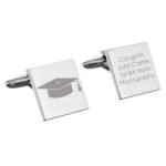 Personalised Graduation Silver Finish Square Cufflinks - Image 5