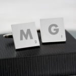 Personalised Initials & Age Silver Finish Square Cufflinks - Image 4