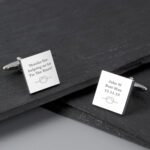 Personalised Tie The Knot Silver Finish Square Cufflinks - Image 3