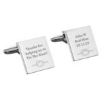 Personalised Tie The Knot Silver Finish Square Cufflinks - Image 5