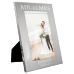 Personalised 'Mr And Mrs' 4×6 Portrait Silver Aluminium Photo Frame - Image 4