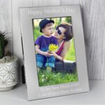 Personalised Any Message 4x6 Portrait Silver Aluminium Photo Frame