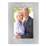 Personalised Any Message 4x6 Portrait Silver Aluminium Photo Frame - Image 3