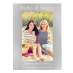 Personalised Any Message 4x6 Portrait Silver Aluminium Photo Frame - Image 5