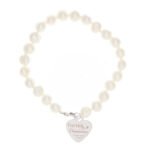 Personalised 'First Holy Communion' Swirls & Hearts White Freshwater Pearl Bracelet - Image 5