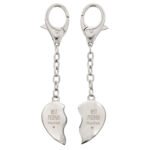 Personalised 'Best Friends' Two Hearts Silver Nickel Plated Keyrings - Image 4