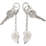 Personalised 'Best Friends' Two Hearts Silver Nickel Plated Keyrings - Image 5