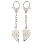 Personalised Any Message Two Hearts Silver Nickel Plated Keyrings - Image 5