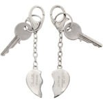 Personalised Any Message Two Hearts Silver Nickel Plated Keyrings - Image 6