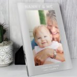 Personalised '& Me' 5x7 Portrait Silver Aluminium Photo Frame - Image 3