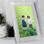 Personalised '& Me' 5x7 Portrait Silver Aluminium Photo Frame - Image 5