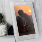 Personalised '& Me' 5x7 Portrait Silver Aluminium Photo Frame - Image 6