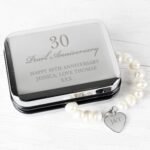 Personalised Anniversary Pearl Bracelet & Chrome Plated Gift Box - Image 3