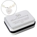 Personalised Anniversary Pearl Bracelet & Chrome Plated Gift Box - Image 5