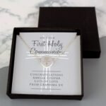 Personalised 'On Your First Holy Communion' Silver Disc Necklace & Gift Box - Image 2