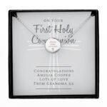 Personalised 'On Your First Holy Communion' Silver Disc Necklace & Gift Box - Image 4