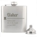 Personalised 'Usher' Top Hat Motif Stainless Steel Hip Flask - Image 4