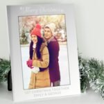 Personalised 'Merry Christmas' 5x7 Portrait Silver Aluminium Photo Frame - Image 3