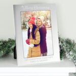 Personalised 'Merry Christmas' 5x7 Portrait Silver Aluminium Photo Frame - Image 4